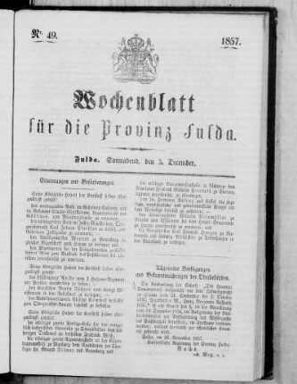 Nr. 49, Ausgabe vom 5. Dezember 1857