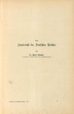 Das Staatsrecht des Deutschen Reiches