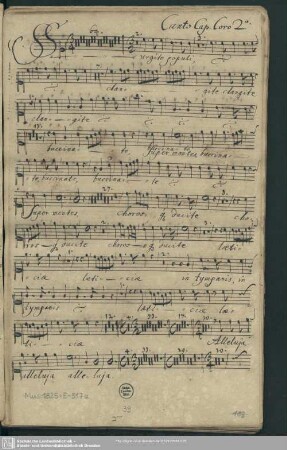 Canto Cap. Coro 2. [Schreiber: Jacobi, Samuel]