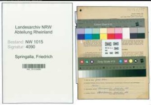 Entnazifizierung Friedrich Springalla , geb. 06.11.1907 (Elektromonteur)