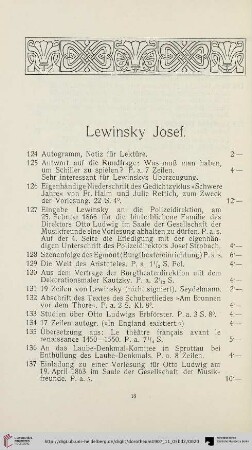 Lewinsky Josef (Nr. 124-150)