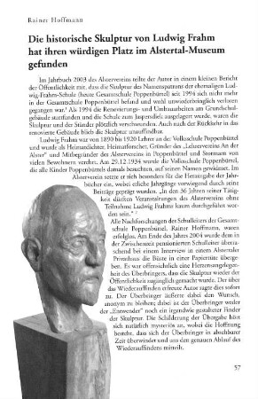 Die historische Skulptur von Ludwig Frahm hat ihren würdigen Platz im Alstertal-Museum gefunden