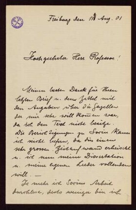 Brief vom 11.08.1901