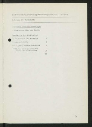 Lehrgang 21: Farbstoffe