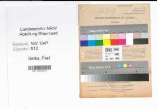 Entnazifizierung Paul Derks , geb. 17.06.1901 (Apotheker)