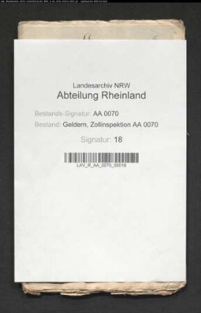 Bestallung von Zollbeamten im Moersischen