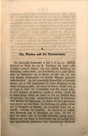 Der Sonderbund und seine Auflösung von dem Standpunkte einer nationalen Politik