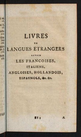 517-645, Livres en Langues Etrangers