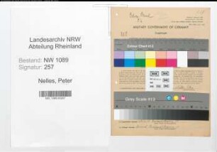 Entnazifizierung Peter Nelles , geb. 15.09.1892 (Polizeibeamter)