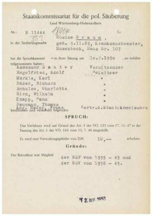 Braun, Rosine