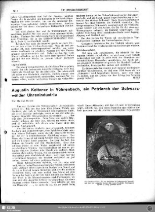 Augustin Ketterer in Vöhrenbach, ein Patriarch der Schwarzwälder Uhrenindustrie
