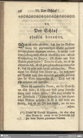 VI. Der Schlaf physisch betrachtet