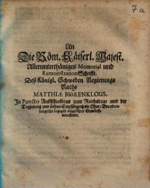 Sac. Caesareae Maiestatis Literae ad Serenissimam Reginam Sueciae, super restitutione Pomeraniae ulterioris. ut et Sac. Regiae Maiestatis Sueciae Responsum, ad Dictas Imperiales literas