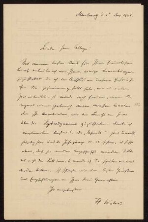 Brief von Heinrich Weber an Felix Klein, Marburg, 02.12.1888