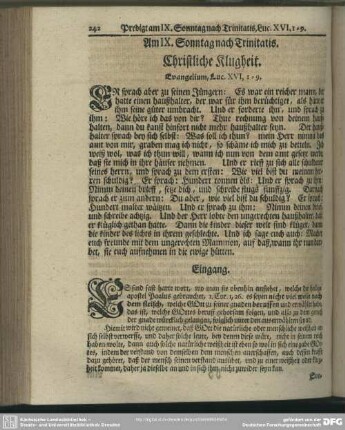 Am XI. Sonntag nach Trinitatis. Christliche Klugheit. Evangelium, Luc. XVI, 1-9