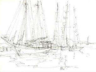 Segelboote im Hafen von Oslo