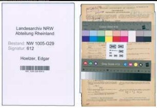 Entnazifizierung Edgar Hoelzer , geb. 28.09.1896 (Bahnsekretaer)