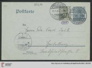 Heid. Hs. 3820,99: Karte von Heinrich Rickert an Emil Lask