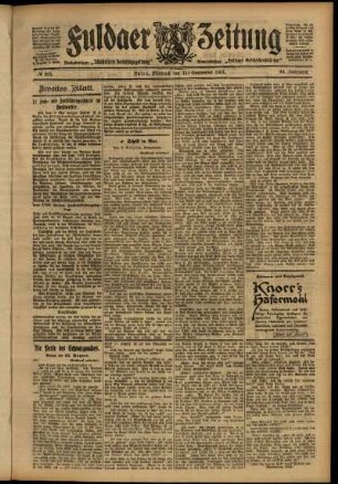 Zweite Ausgabe vom Mittwoch, den 11. September 1907.