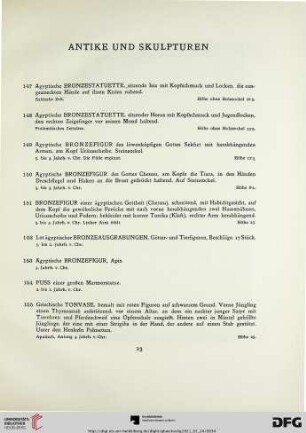 Antike und Skulpturen (Nr. 147-208)