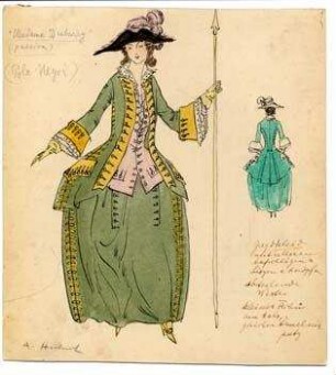 Kostümentwurf für "Jeanne Vaubernier/Madame Dubarry"