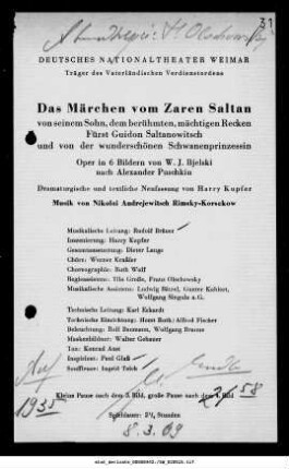 Das Märchen vom Zaren Saltan [...]