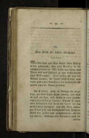 IX. Das Reich der Thiere überhaupt.
