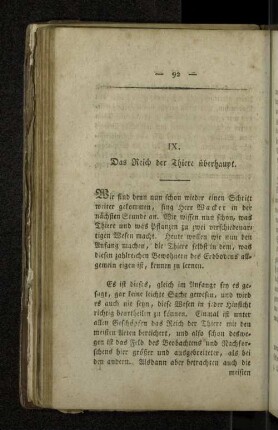 IX. Das Reich der Thiere überhaupt.