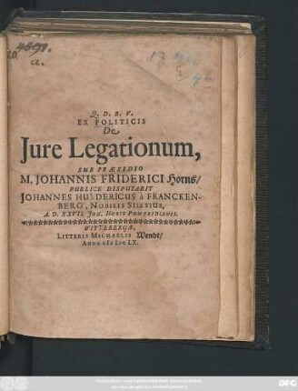 Ex Politicis De Iure Legationum