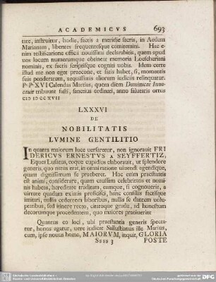 LXXXVI De Nobilitatis Lumine Gentilitio