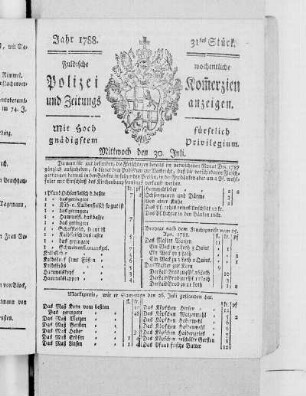 31tes Stück., Ausgabe vom 30. Juli 1788