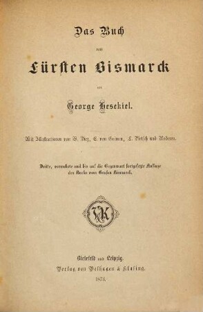 Das Buch vom Fürsten Bismarck
