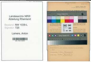 Entnazifizierung Anton Lamers , geb. 09.09.1896 (Maler)