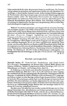 Rezensionen und Hinweise : Wirtschafts- und Sozialgeschichte