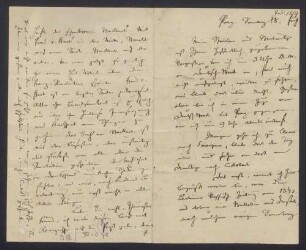 Brief des Publizisten Friedrich Gentz