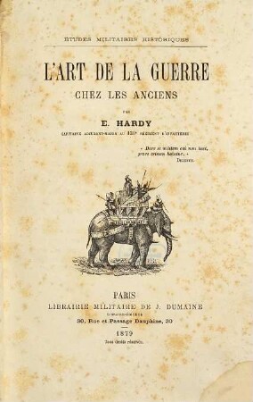 L' art de la guerre chez les anciens