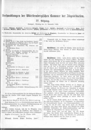 77. Sitzung, Stuttgart, 14.11.1899