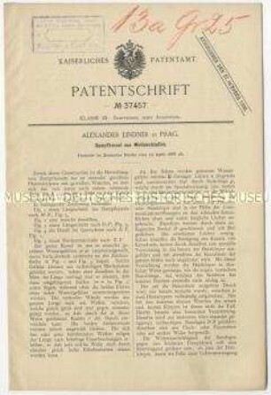 Patentschrift eines Dampfkessels aus Wellblechtafeln, Patent-Nr. 37457