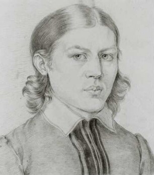 Jugendbildnis Julius Schnorr von Carolsfeld : Jugendbildnis Julius Schnorr von Carolsfeld. Bleistiftzeichnung; 10,9 x 9,7 cm (Blattgröße). 1820 Dresden: SLUB Mscr.Dresd.n,Inv.3,I,Blatt 15 (in Mappe 1, Tafel 1)