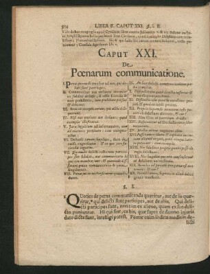 Caput XXI. De Poenarum communicatione.