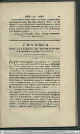 Vierter Abschnitt Fürstlich-Nassau Sarbrückisches Mandats-Gesuch und Gang dieses Prozesses beym Kaiserlichen Reichs-Hofrath