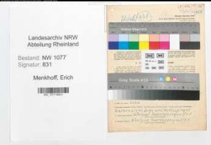 Entnazifizierung Erich Menkhoff , geb. 21.02.1896 (Polizist)