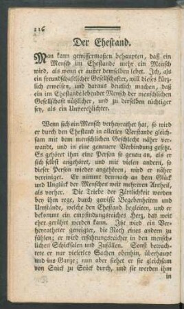 Der Ehestand