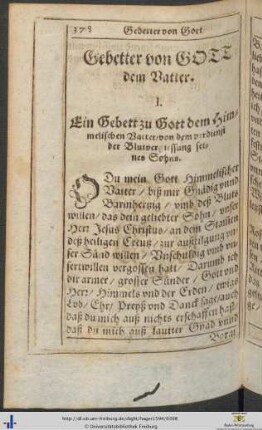 Gebetter von Gott dem Vatter