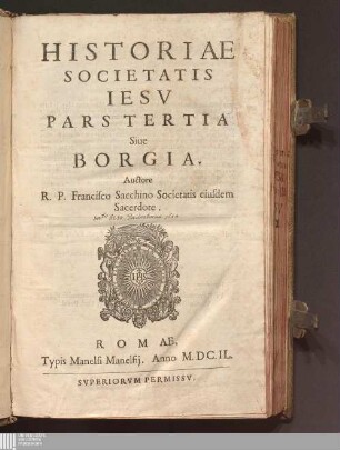 Pars Tertia: Pars Tertia Siue Borgia