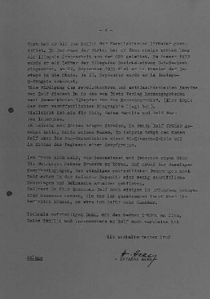Brief von Hermann Axen an Kurt Beck