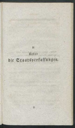 II. Ueber die Staatsverfassungen