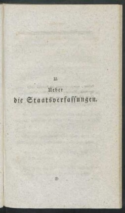 II. Ueber die Staatsverfassungen
