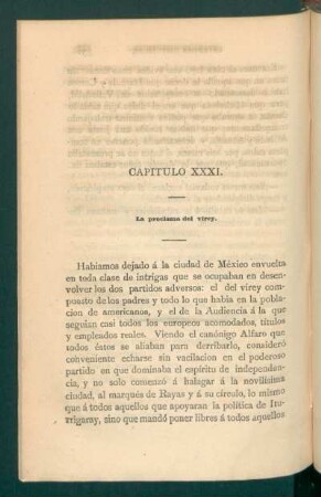 Capítulo XXXI. - La proclama del vírey.