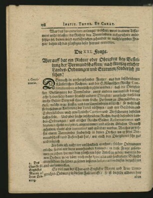 Die XXI. Frage - Die XXX. Frage.